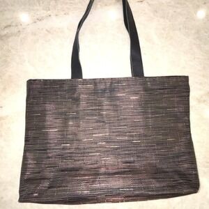 Chilewich Woven Tote Bag, Black Bronze Metallic, Large Carryall